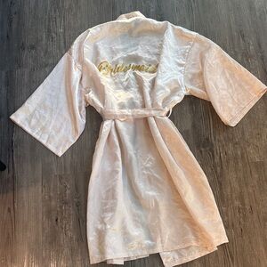 Elegant Cream Satin Robe